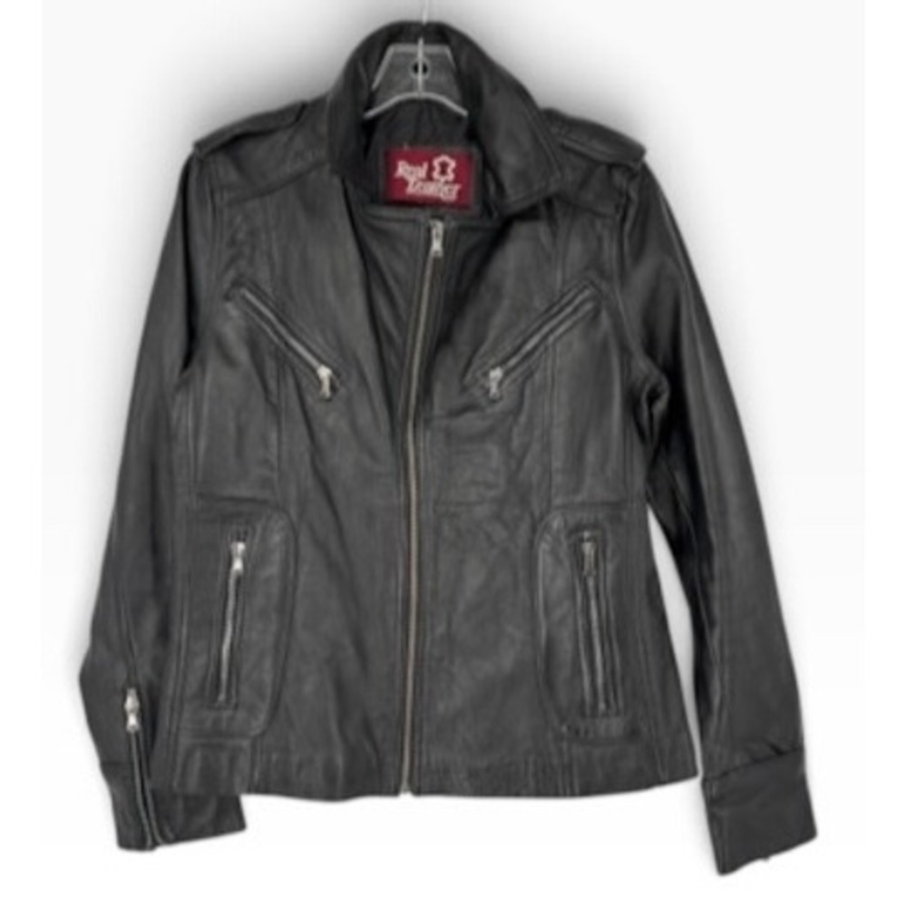 Real Leather Biker Jacket Women XL Black Excellent Vintage 70s Gothic Bikercore
